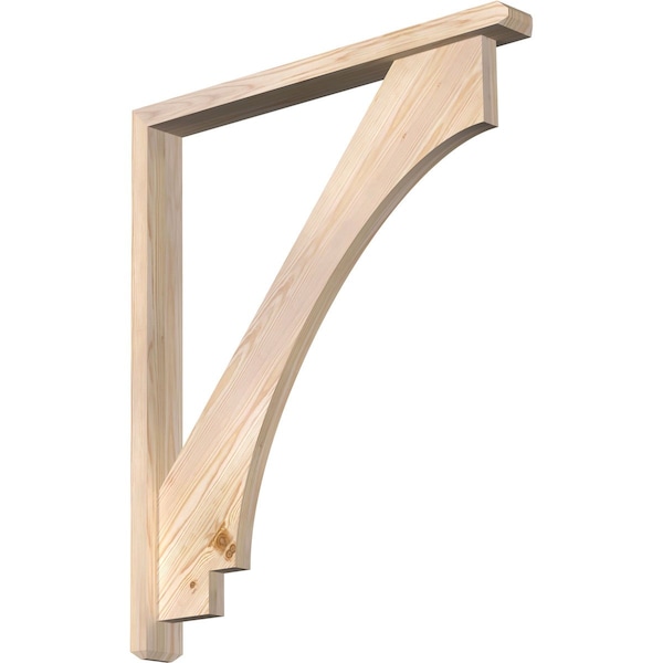 Ekena Millwork Imperial Craftsman Smooth Bracket w/ Offset Brace, Douglas Fir, 3 1/2"W x 32"D x 38"H BKT0402X32X38IMP04SDF - main